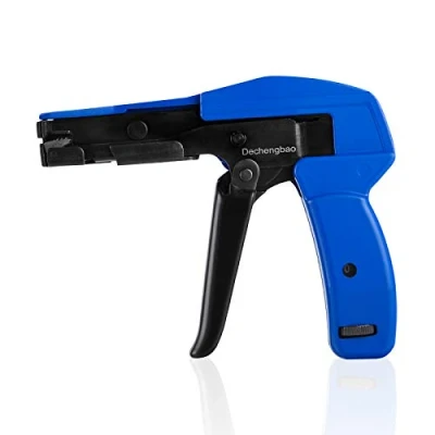 Image of Zip Tie Install Tool ,Powerful Tension with Built In Flush Cutter, Adjustable, Comfort Grip, Spring Loaded Lightweight Cable Gun, 6&quot; for Nylon Ties up to 1/4 BLUE