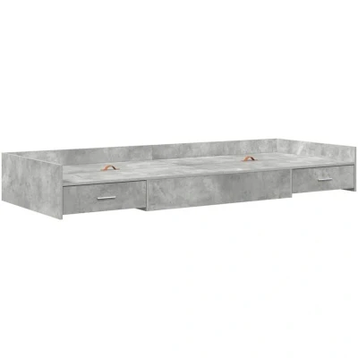 Image of vidaXL Storage Bed Frame Concrete Grey 100 x 200 cm Engineered wood
