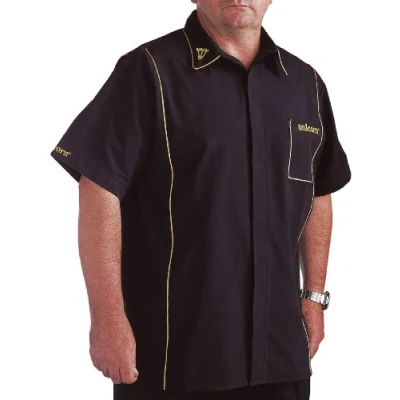 Image of Unicorn Men&#039;s Teknik Dart Shirt Black/Gold, Small