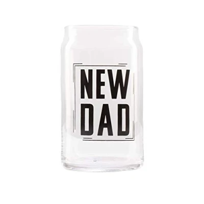 Image of Pearhead New Dad Beer Glass for Dads to Be, Father&#039;s Day, Grandpa Gift, or Father’s Fatherhood Pint Glass, Bar Accessory, Novelty 16 oz