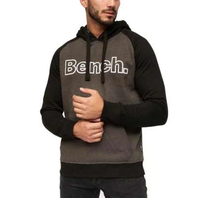 Image of Bench Mens Manchini Pullover Hooded Sweatshirt Hoodie Black M