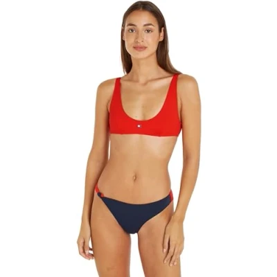 Image of Tommy Jeans Heritage Scoop Bralette Bikini top, Women&#039;s, Size: Medium, Hot heat