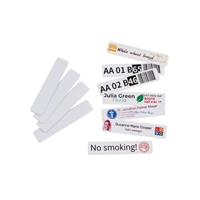 Image of COLOP Adhesive Plastic Labels 80 x 18 mm White for Printing with The e Mark, Pack of 50