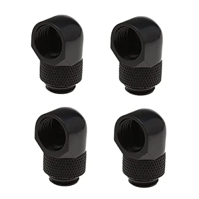 Image of the Lord of Tools 4x 90 Degree G1/4 Thread Elbow Tube Fitting Connector Chrome Plated Brass for PC Water Cooling System Soft and Hard Pipe