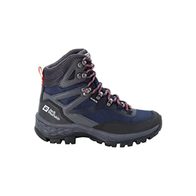 Image of Jack Wolfskin Women&#039;s Rebellion Guide Texapore Low W Walking Shoe, Blue/Coral, 5.5 UK