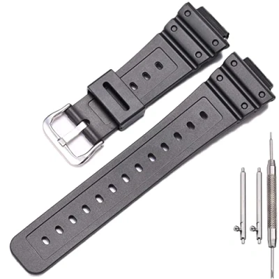 Image of MCXGL Resin Strap Compatible with Caiso g shock GA2100 GA 2110 mens Rubber Sports Waterproof replacement Bracelet Watch Band Accessories (Black Silver buckle)