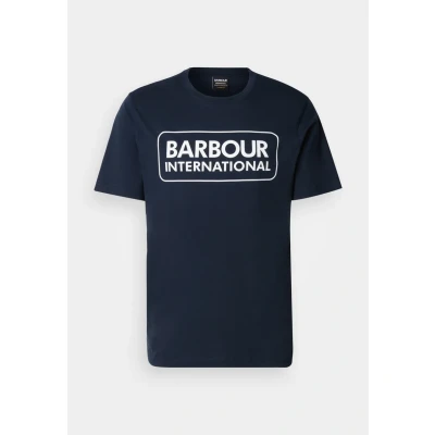 Image of Barbour International Essential Large LOGO Print Tshirt, Men&#039;s, Size: Large, navy
