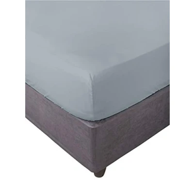Image of Miracle Home Fitted Sheet, Elastic, Soft, Comfortable, Anti Pilling. Cotton 50% 50PercentPolyester. Gray. 180 x 200 cm, Polyester
