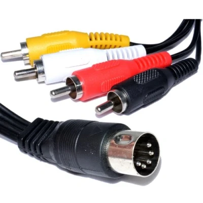 Image of kenable 5 Pin Male Din Plug to 4 x RCA Phono Plugs Audio Cable 1.2m [1.2 metres]