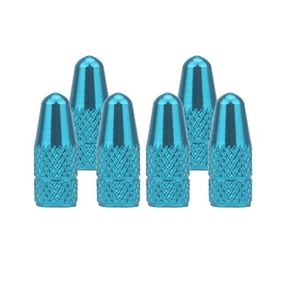 Image of SENZEAL 6Pcs Bicycle Presta Valve Dust Caps Aluminum Alloy French Style Cycling Tyre Stem for MTB Road Bike Wheels Sky Blue