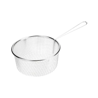 Image of Pendeford Housewares CB03 Chip Handle Stainless Steel Frying Pan Deep Fryer Basket for Straining French Fries and Various Foods 7 Inches, Silver