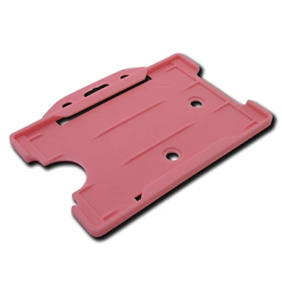 Image of ID Card It Identity Pass Badge Holder for Lanyard Neck Straps, Retractable reels and Strap Clips Biodegradable (Pink Single)