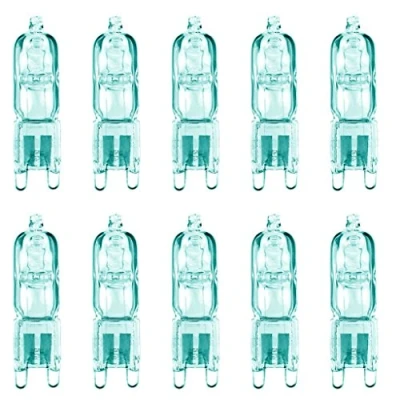 Image of Pack of 10 x Bell 04080 28 Watt Halogen Capsule Light Bulbs G9 2700K 370lm Clear + Free MCD LED Keyring Torch