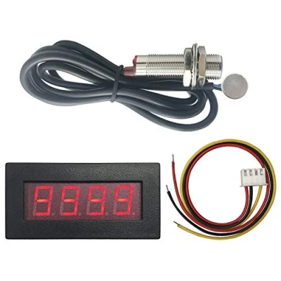 Image of DIGITEN 4 Digital LED Tachometer RPM Speed Meter+Hall Proximity Switch Sensor NPN Red