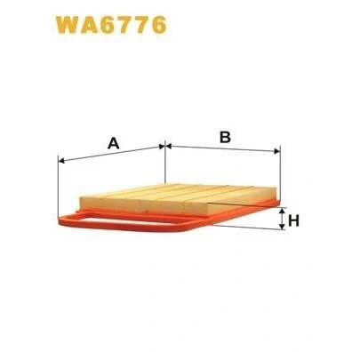 Image of 03D129620 Air Filter WIX FILTERS WA6776 36mm 247mm 361mm Insert VOLKSWAGEN: Polo IV Hatchback, SKODA: Fabia I 1 Combi