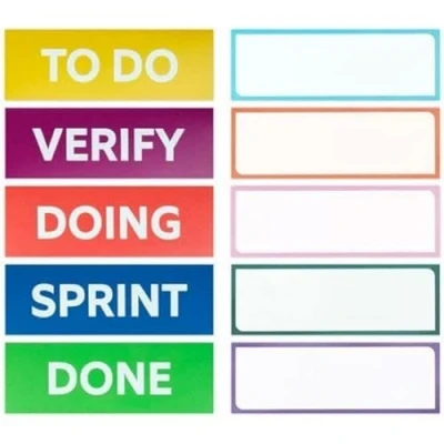 Image of MagFlex® Lite Magnetic Kanban Board Header &amp; Task Cards for Whiteboard, Noticeboard, Fridge, or Wall