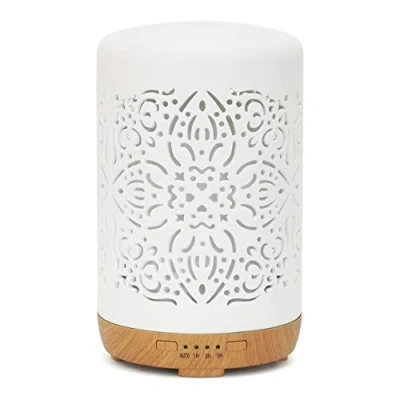 Image of Earnest Living Essential Oil Diffuser White Ceramic 250 ml Timers Night Lights and Auto Off Function Home Office Humidifier Aromatherapy Diffusers for Oils