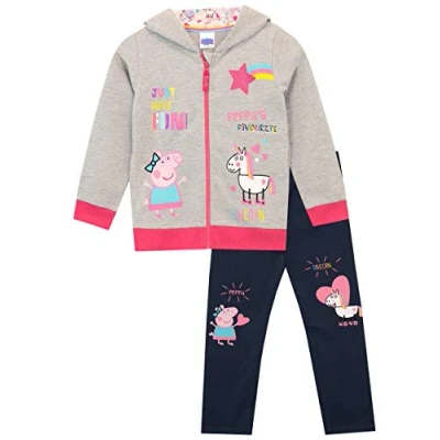 Image of Peppa Pig Girls Unicorn Hoodie &amp; Leggings Set Multicoloured Age 18 to 24 Months