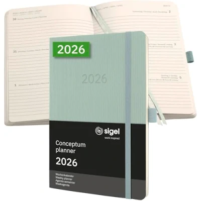 Image of Sigel Conceptum Diary 2026 A5 Week to View Mint Green