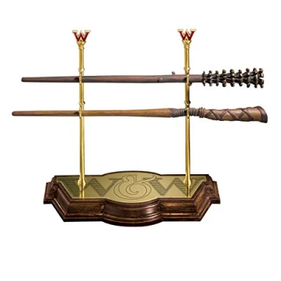 Image of The Noble Collection Harry Potter Weasley Wand With Display Stand 17in (43cm) Resin Fred &amp; George Wands Officially Licensed Film Set Movie Props Gifts