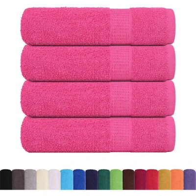 Image of vidaXL Bath Towels 4 pcs Pink 100x150 cm 360 gsm 100% Cotton