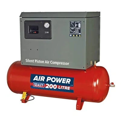 Image of Sealey Air Compressor 200L Belt Drive 3hp with Cast Cylinders Low Noise