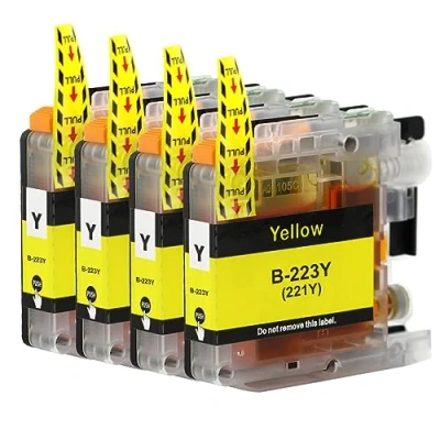 Image of Go Inks 4 Yellow Ink Cartridges to replace Brother LC223Y Compatible/non OEM for DCP and MFC Printers, Standard Capacity
