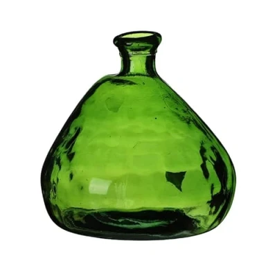 Image of NATURAL LIVING Mila Vase 10 L Recycled Glass Emerald Diameter 33 cm x Height