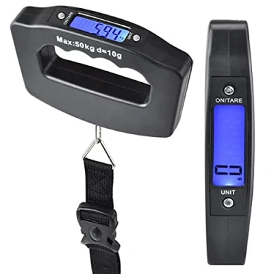Image of Digital Luggage Scale, Portable Suitcase Hanging Scales Handheld Electronic Scale with Backlight, Display Travel Accessory 50kg/110lb Baggage Scalewith Hook for Outdoor Home Use