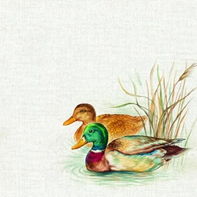 Image of IHR Ideal Home Range Paper Napkins Hunted Ducks Cream 20 pc. 3 Ply Lunch 33 cm x / 13 inch