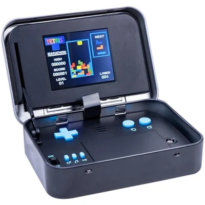Image of Fizz Creations Tetris Arcade in a Tin. Handheld Game Full Colour 8 Bit Game. Sprint &amp; Marathon modes. Original Sounds Gameplay. Retro Gaming Gift. Officially Licensed Merchandise.