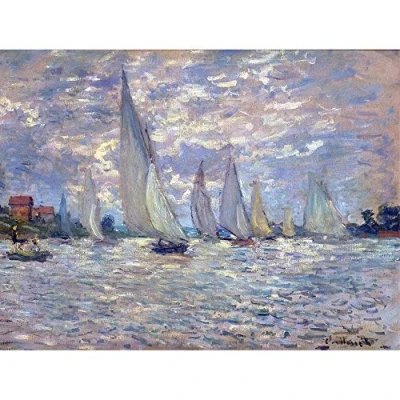 Image of Wee Blue Coo Claude Monet Les Barques Old Master Painting Art Print Poster Wall Decor 12X16 Inch