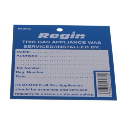Image of Regin Gas Appliance Serviced Tag Pack x 8 REGP05