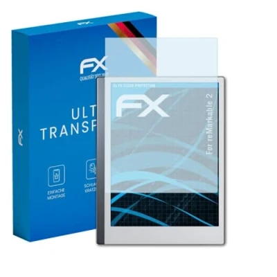 Image of atFoliX Screen Protection Film compatible with reMarkable 2 Protector, ultra clear FX Protective (2X)