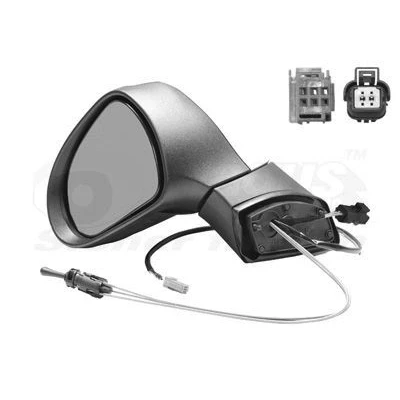 Image of 6325G5, 8149ZE Wing mirror VAN WEZEL 4029803 Left primed Complete Mirror, Convex, Internal Adjustment PEUGEOT: 207 Hatchback, CC, SW