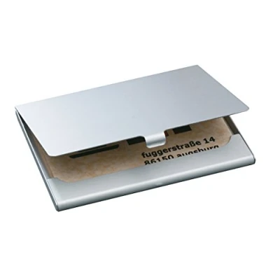 Image of SIGEL VZ135 Business Card Case, aluminium, for 15 cards (9,1 x 5,8 cm), silver / matt