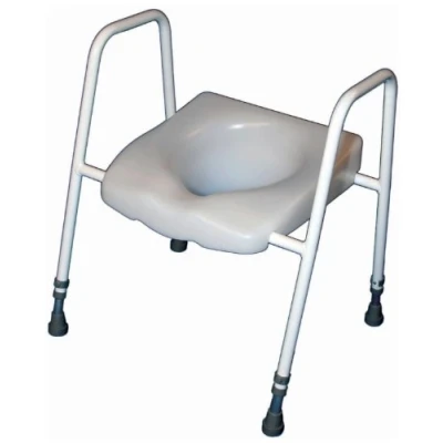 Image of Aidapt Height Adjustable Free Standing Raised Over Toilet Seat with Arm Supports, Wipe Clean, and Slip Resistant Feet Already Assembled Aid