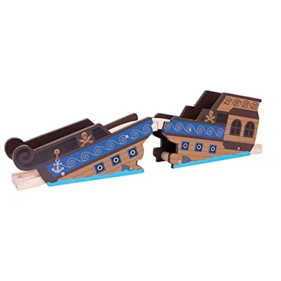 Image of Bigjigs Rail, Wooden Shipwreck Bridge, Toys, Train Accessories, Pirate Ship, Sets, Toys For 3 4 5 Year Olds