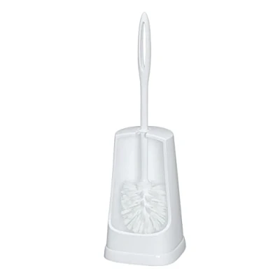Image of WENKO 19607100 Toilet Brush Simple White Plastic, 12 x 40.5 cm,