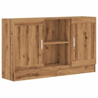Image of vidaXL Sideboard Cupboard/Highboard 120x30.5x70 cm Artisan Oak Engineered Wood Modern Storage Cabinet with 2 Doors and Compartments
