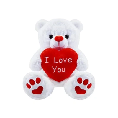 Image of PMS White I Love You Teddy Bear With Heart Soft Fill Valentines Loved One Just For 10&quot;