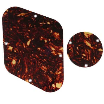 Image of Musiclily LP Control Back Plate and Rear Toggle Switch Cover Set for USA Les Paul Electric Guitar, 4Ply Tortoise Shell
