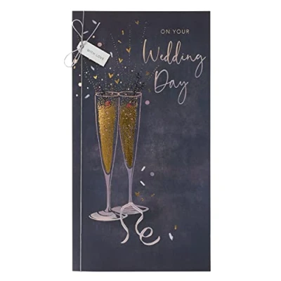 Image of UK Greetings Wedding Card for Him/Her/Friend Champagne Design