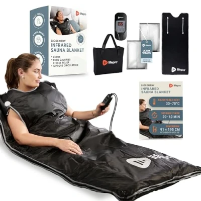 Image of LifePro Portable Infrared Sauna Blanket for Fast Recovery Home Relaxation A Relaxing Detoxification UK