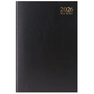 Image of 2025 Diary A4 Week to View Black