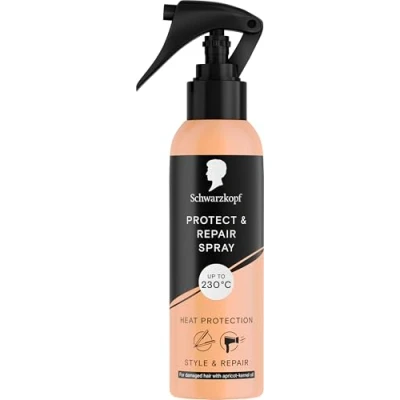 Image of Schwarzkopf Protect &amp; Repair Spray 150 ml, Style Repair, Up to 230C Heat Protection, Less Hair Breakage, Protectant