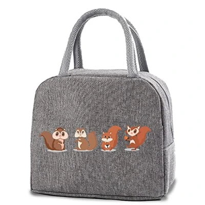 Image of FINDING CASE Insulated Lunch Bag Tote for Women Wide Open Cooler Water Resistant Thermal Leak Proof Organizer Men Girls Children Outdoor Picnic Work (Squirrels)