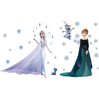 Image of Kibi 2PCS Frozen Wall Stickers Disney for Kids Room Art Mural Bedrooms