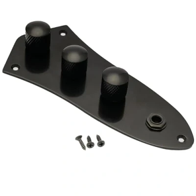 Image of Musiclily Loaded Prewired Jazz Bass Control Plate for J Style Guitar,Black