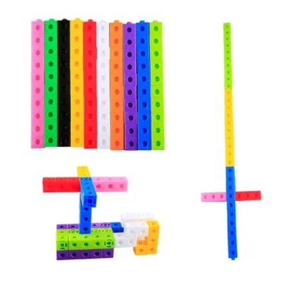 Image of GroveEss 100 PCS Maths Cubes,10 Colours Magic Counting Blocks,Educational Linking Cubes for Kids Children Early Learning Number School Home